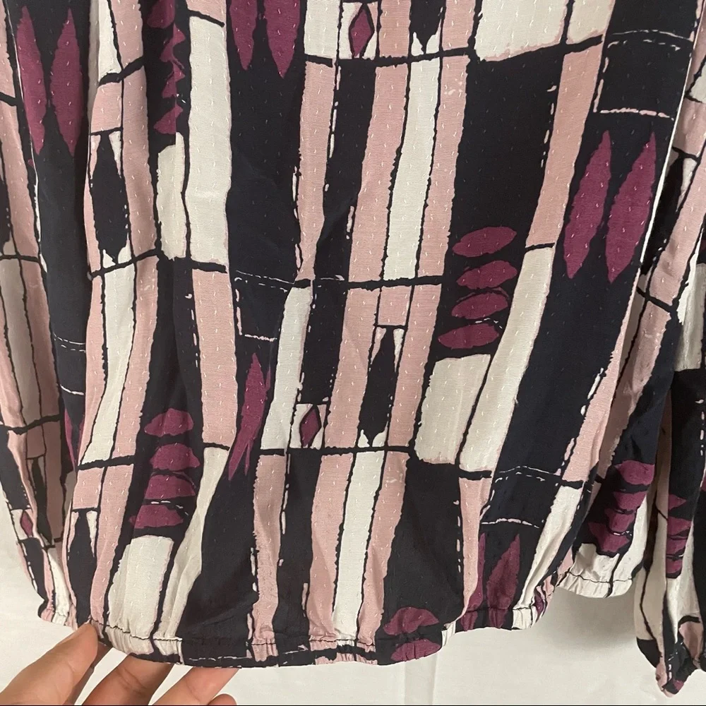 Anthropologie The Odells abstract print elastic waist women’s Size Small